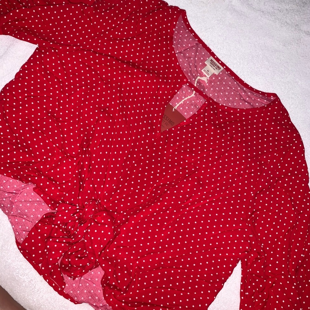 Target Red Polka Dot Flowy Top